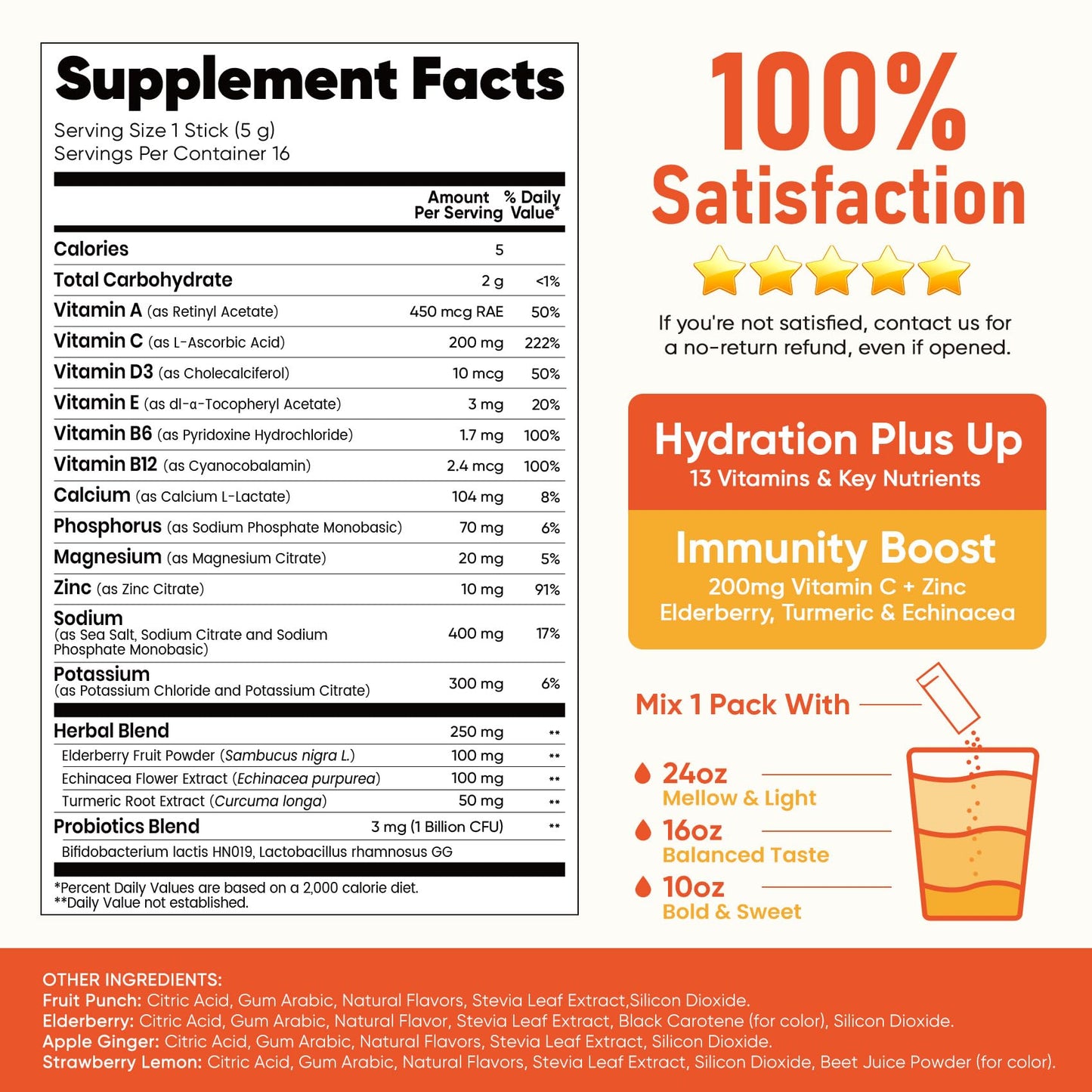 Venture Pal 2-in-1 Hydration + Immune Electrolytes Powder Packets with 7 Electrolytes & 6 Vitamins, Elderberry, Turmeric, Echinacea | Liquid Daily IV Drink Mix - dailyvitalstore