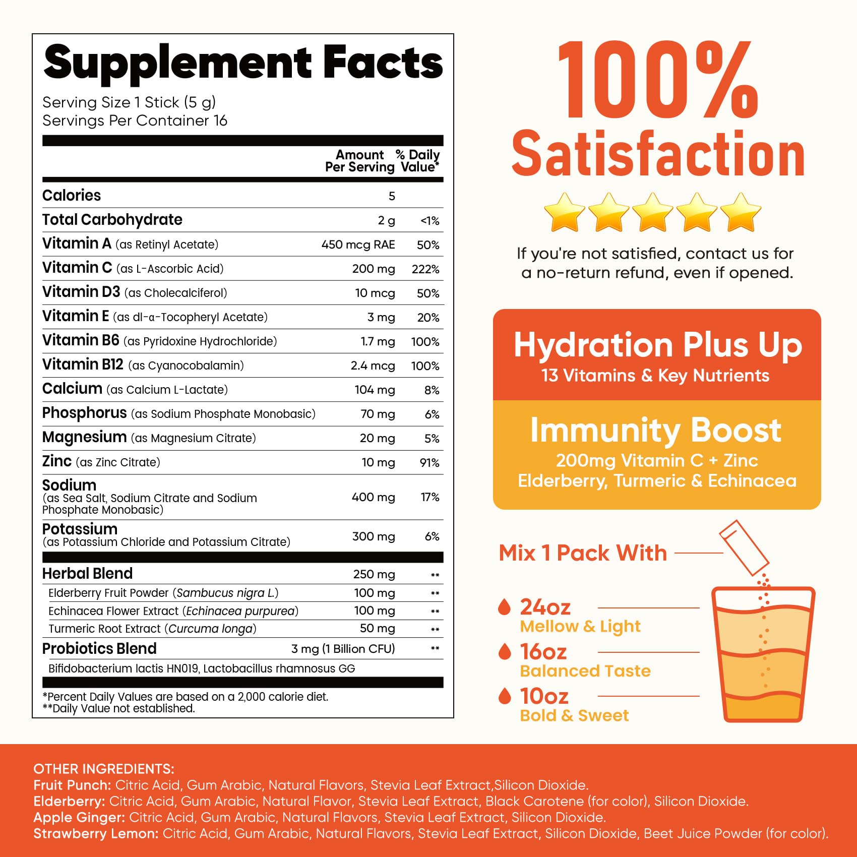 Venture Pal 2-in-1 Hydration + Immune Electrolytes Powder Packets with 7 Electrolytes & 6 Vitamins, Elderberry, Turmeric, Echinacea | Liquid Daily IV Drink Mix - dailyvitalstore