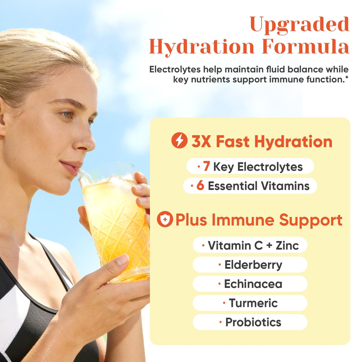 Venture Pal 2-in-1 Hydration + Immune Electrolytes Powder Packets with 7 Electrolytes & 6 Vitamins, Elderberry, Turmeric, Echinacea | Liquid Daily IV Drink Mix - dailyvitalstore