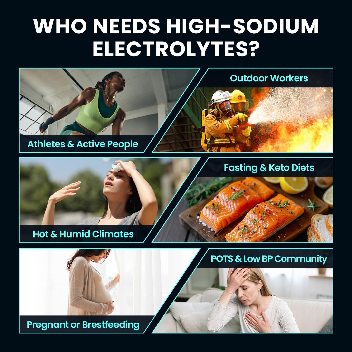 Venture Pal High Sodium Sugar Free Electrolytes Powder Packet, Zero Calories Hydration Packets with Vitamin, Sodium, Potassium & Magnesium, Electrolyte Drink Mix - dailyvitalstore