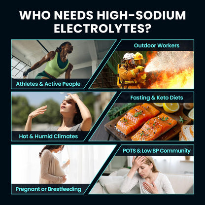 Venture Pal High Sodium Sugar Free Electrolytes Powder Packet, Zero Calories Hydration Packets with Vitamin, Sodium, Potassium & Magnesium, Electrolyte Drink Mix - dailyvitalstore