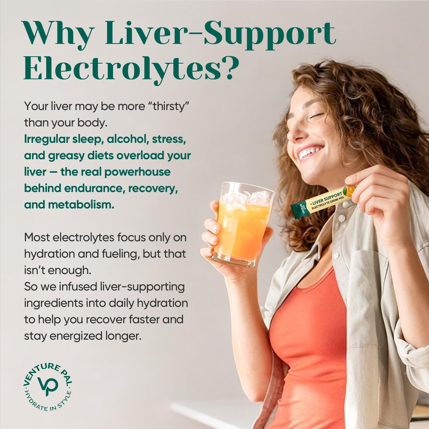 Venture Pal Hydration Packets + Liver Support- Liquid Daily IV Electrolyte Powder Packets with 7 Electrolytes & 5 Vitamins, Milk Thistle + L-Theanine | Sugar-Free - dailyvitalstore