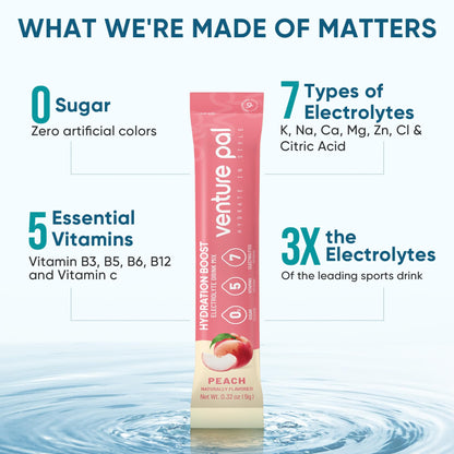 Venture Pal Sugar Free Electrolyte Powder Packets - Liquid Daily IV Hydration Packets | Electrolytes Drink Mix with 5 Vitamins & 7 Electrolytes | Keto Friendly - dailyvitalstore