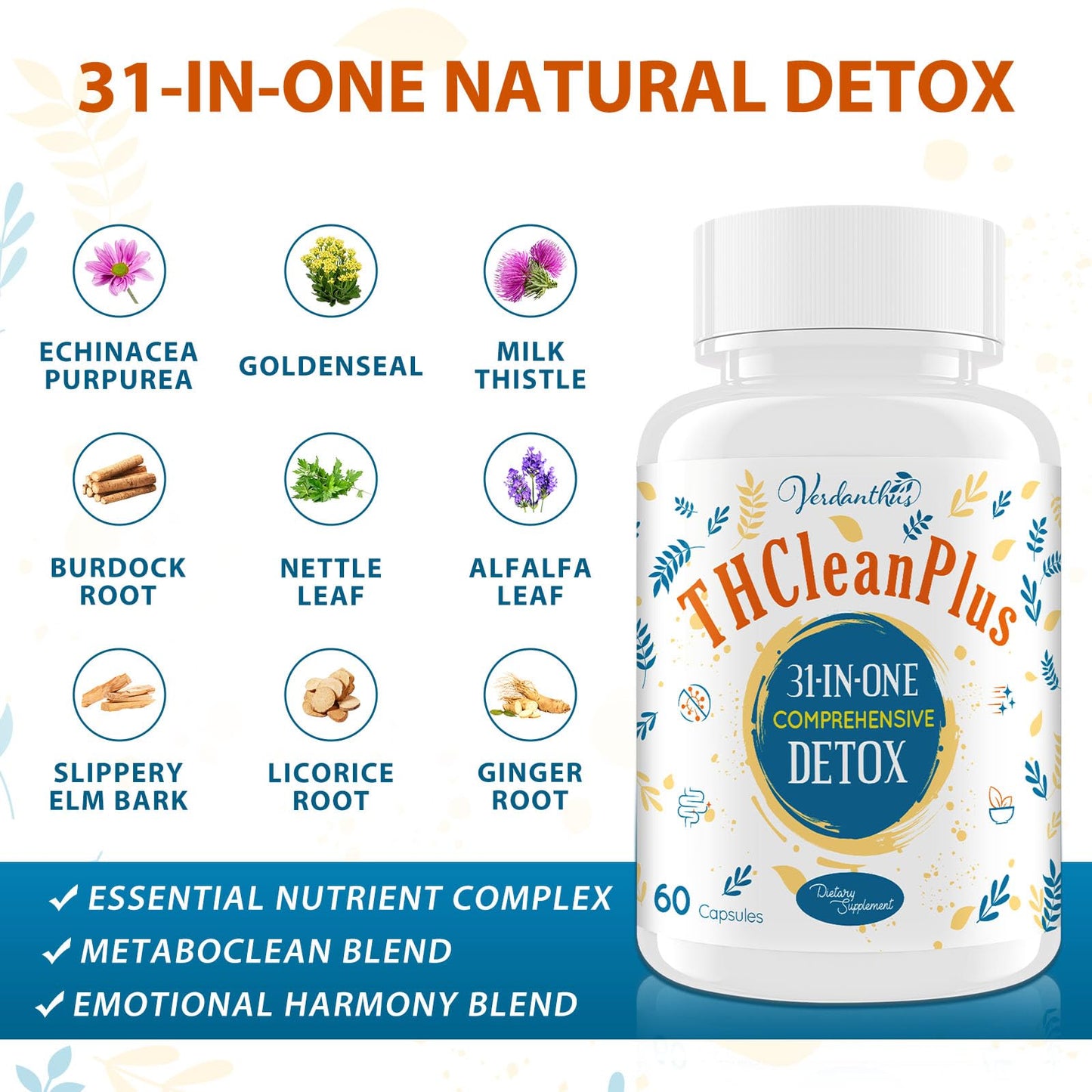 Verdanthus 31-in-ONE Detox and Liver Cleanser, Fast Detox, Full Body Detox, Toxins Cleaner for Liver, Kidney, Natural Herbal Formula - dailyvitalstore
