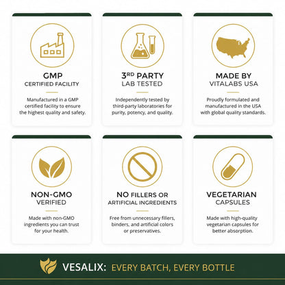 VESALIX Liver Support | 6-in-1 Liver & Digestive Support Formula | Solarplast®, Milk Thistle, Artichoke & Dandelion | Third-Party Tested - dailyvitalstore