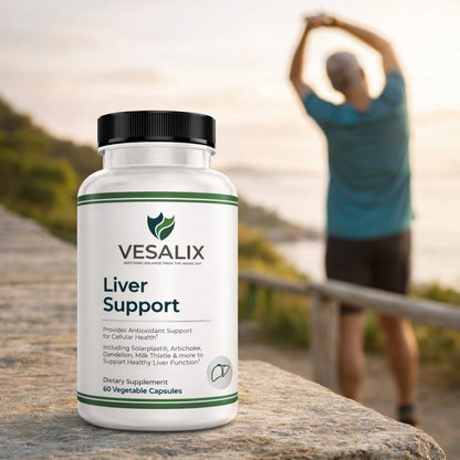 VESALIX Liver Support Supplement for Adults 40+ – Milk Thistle, Artichoke & Dandelion with Digestive Enzymes – Supports Digestion & Cellular Health – 60 Vegetarian Capsules - dailyvitalstore