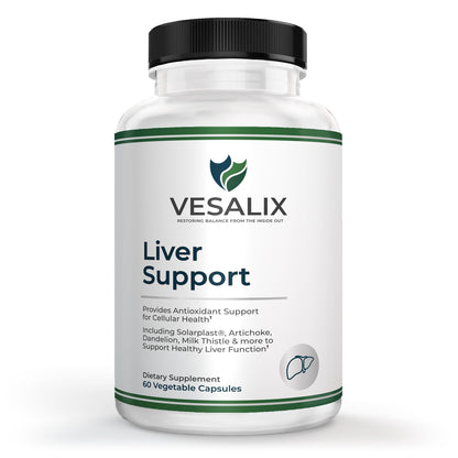 VESALIX Liver Support Supplement for Adults 40+ – Milk Thistle, Artichoke & Dandelion with Digestive Enzymes – Supports Digestion & Cellular Health – 60 Vegetarian Capsules - dailyvitalstore