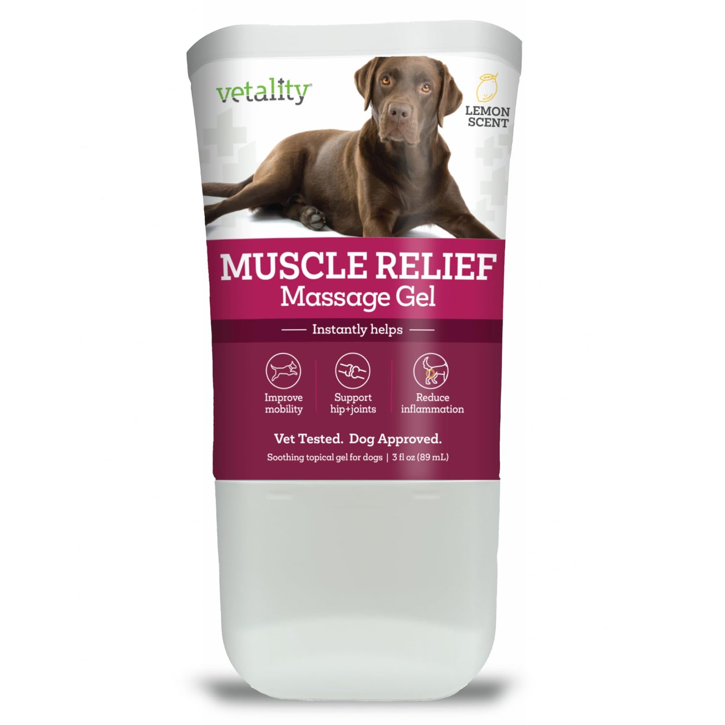 Vetality Muscle Rub Ointment for Dogs | Fast Pain Relief | Soothing Topical Anti-Inflammatory | 3 fl oz | Lemon Scent - dailyvitalstore