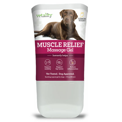 Vetality Muscle Rub Ointment for Dogs | Fast Pain Relief | Soothing Topical Anti-Inflammatory | 3 fl oz | Lemon Scent - dailyvitalstore