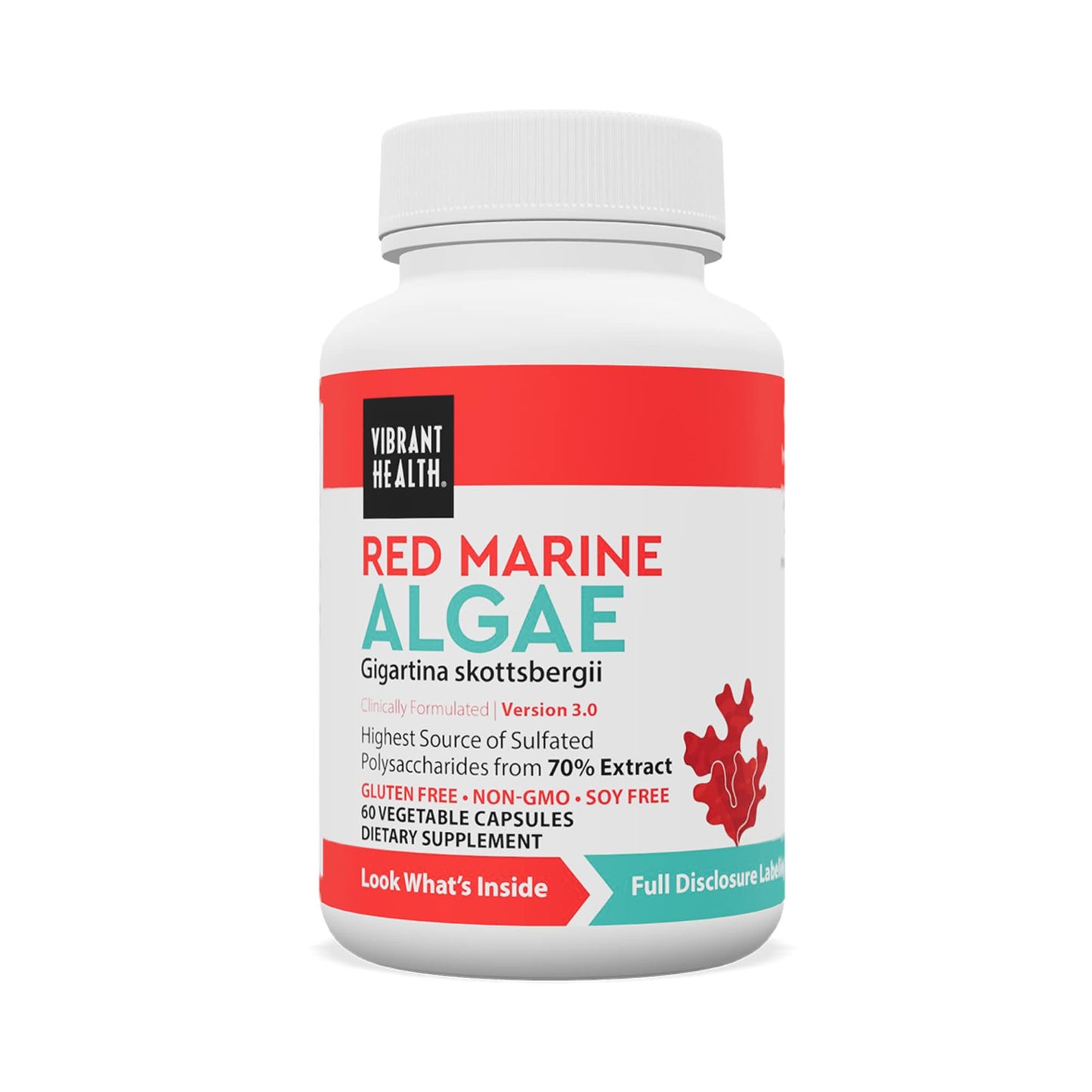 Vibrant Health, Gigartina Red Marine Algae, Plant-Based Immune Support, 60 Capsules - dailyvitalstore