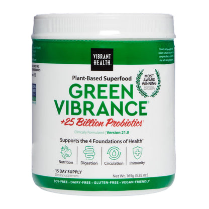Vibrant Health, Green Vibrance, Vegan Superfood Powder, 15 Servings - dailyvitalstore