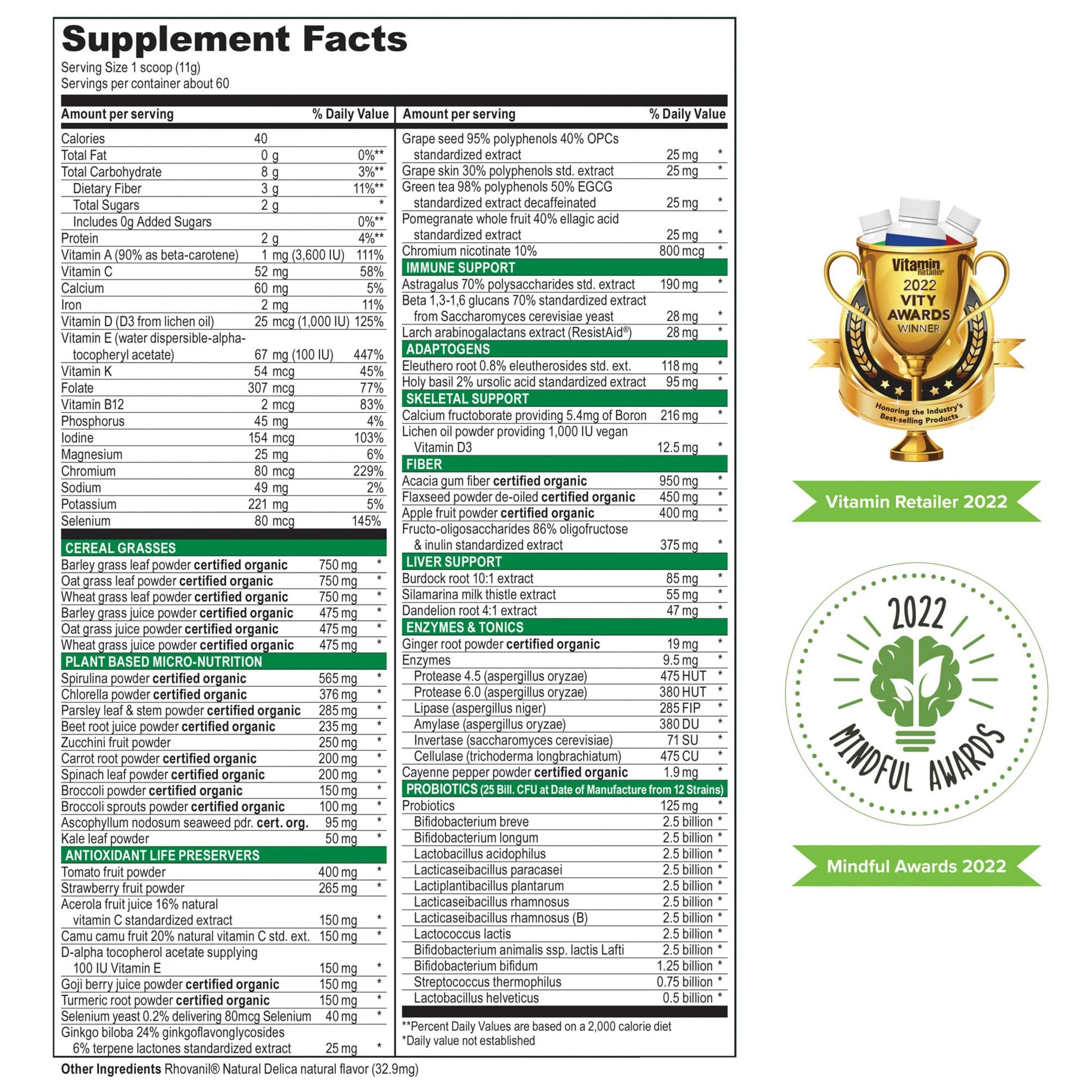 Vibrant Health, Green Vibrance, Vegan Superfood Powder, Boost Energy, 60 Servings - dailyvitalstore