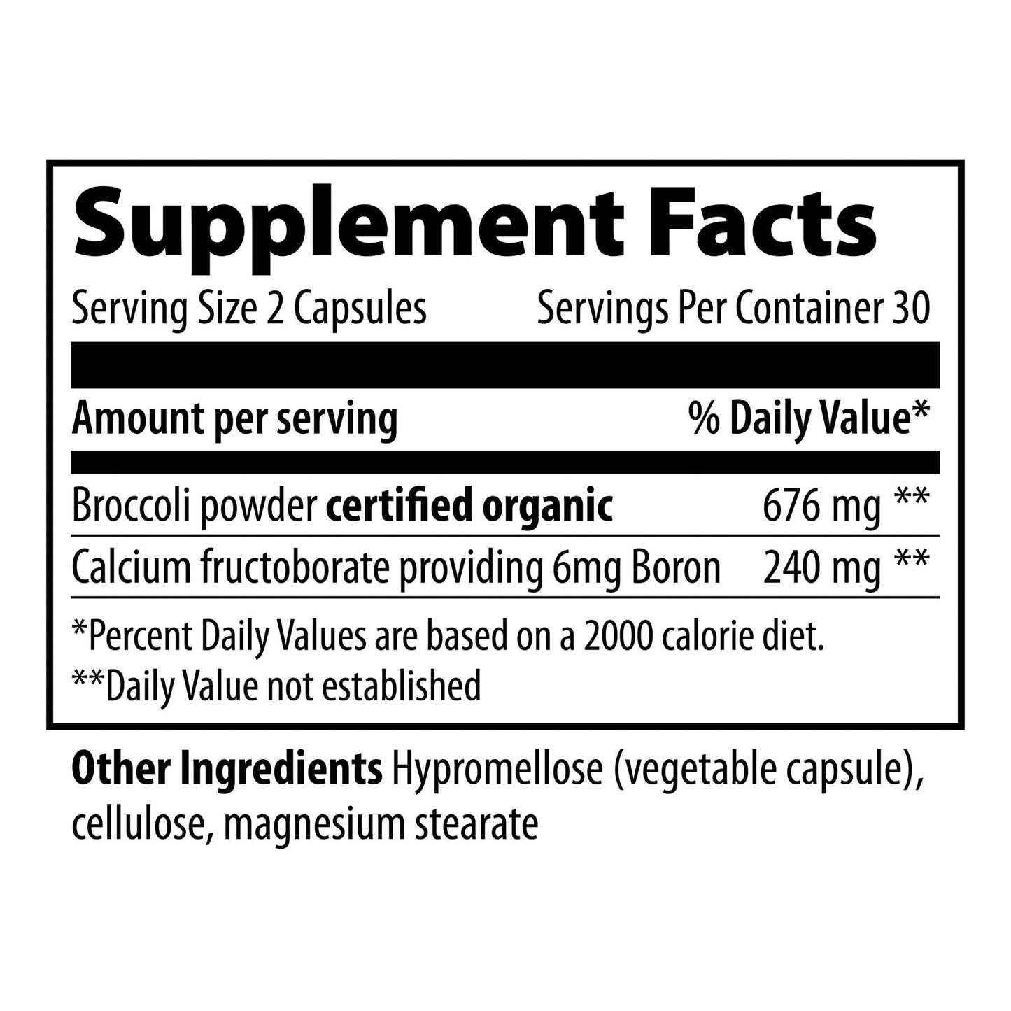 Vibrant Health - Super Natural Boron, Support for Healthy Joints, Hormone Levels, and Connective Tissue with Calcium Fructoborate and Broccoli Powder, Gluten Free, Vegetarian, Non-GMO, 60 Count - dailyvitalstore