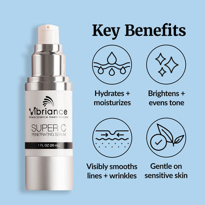 Vibriance Super C Serum for Mature Skin - All-in-One Vitamin Formula Hydrates, Firms, Lifts, Smooths, Targets Age Spots, Wrinkles, 1 fl oz - Pack of 3 - dailyvitalstore