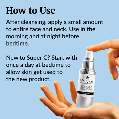 Vibriance Super C Serum for Mature Skin - All-in-One Vitamin Formula Hydrates, Firms, Lifts, Smooths, Targets Age Spots, Wrinkles, 1 fl oz - Pack of 3 - dailyvitalstore