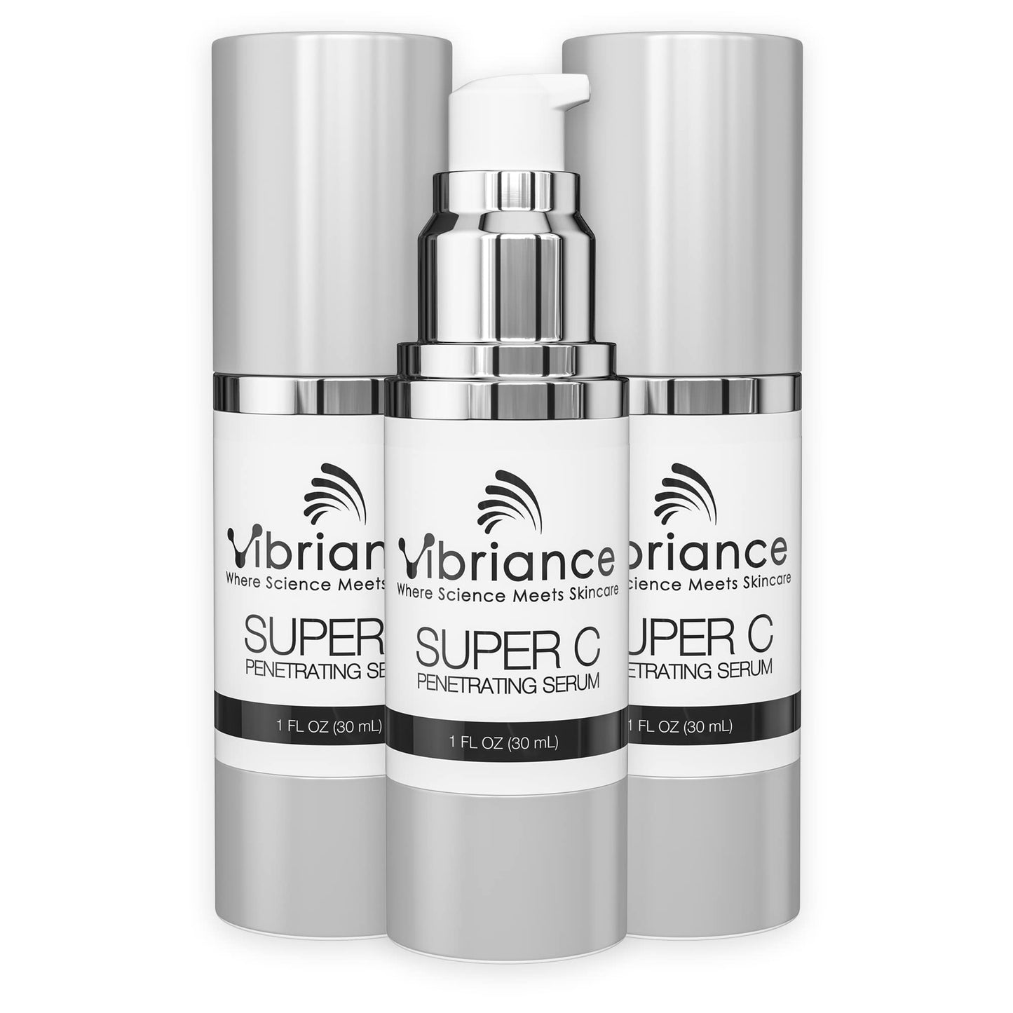 Vibriance Super C Serum for Mature Skin - All-in-One Vitamin Formula Hydrates, Firms, Lifts, Smooths, Targets Age Spots, Wrinkles, 1 fl oz - Pack of 3 - dailyvitalstore