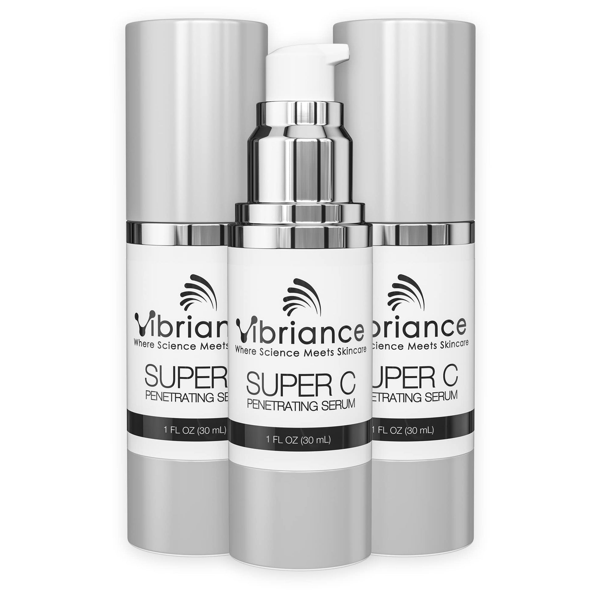 Vibriance Super C Serum for Mature Skin - All-in-One Vitamin Formula Hydrates, Firms, Lifts, Smooths, Targets Age Spots, Wrinkles, 1 fl oz - Pack of 3 - dailyvitalstore