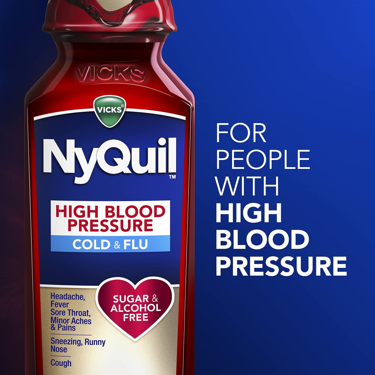 VICKS DayQuil & NyQuil High Blood Pressure Cold & Flu Relief Liquid Medicine Co-Pack, Powerful Multi-Symptom Daytime & Nighttime Relief for Cold, Cough, and Flu Symptoms, Sugar & Alcohol Free, 2x8oz - dailyvitalstore