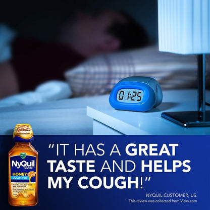 Vicks Dayquil & Nyquil Severe Honey Flavor Co-Pack, Cold & Flu Medicine, Relieves Headache, Fever, Sore Throat, Minor Aches & Pains, Nasal Congestion, Sinus Pressure, Stuffy Nose, And Cough, 2X12Oz - dailyvitalstore