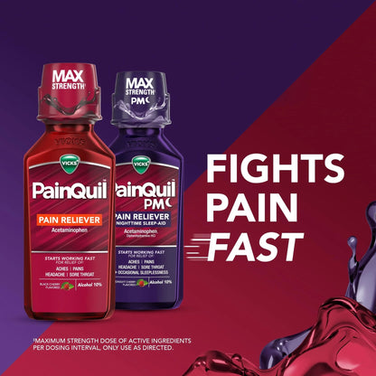 Vicks PainQuil & PainQuil PM Pain Relief Liquid, 1000mg Acetaminophen, 2x12 oz - dailyvitalstore