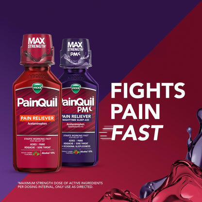 Vicks PainQuil & PainQuil PM Pain Relief Liquid, 1000mg Acetaminophen, 2x12 oz - dailyvitalstore