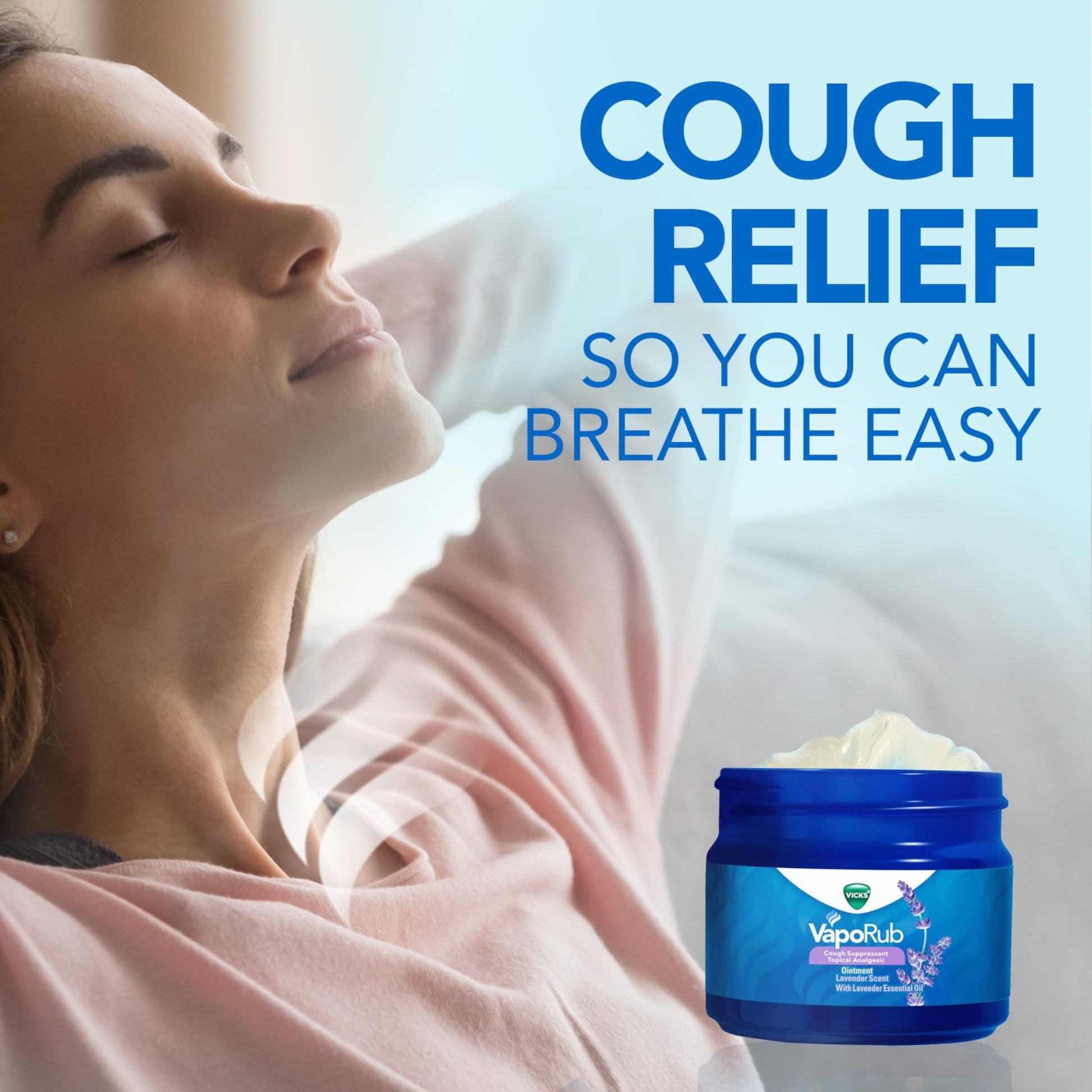 Vicks VapoRub, Lavender Scent, Cough Suppressant, Topical Chest Rub & Analgesic Ointment, Medicated Vicks Vapors, Relief from Cough Due to Cold, Aches & Pains, 1.76oz - dailyvitalstore