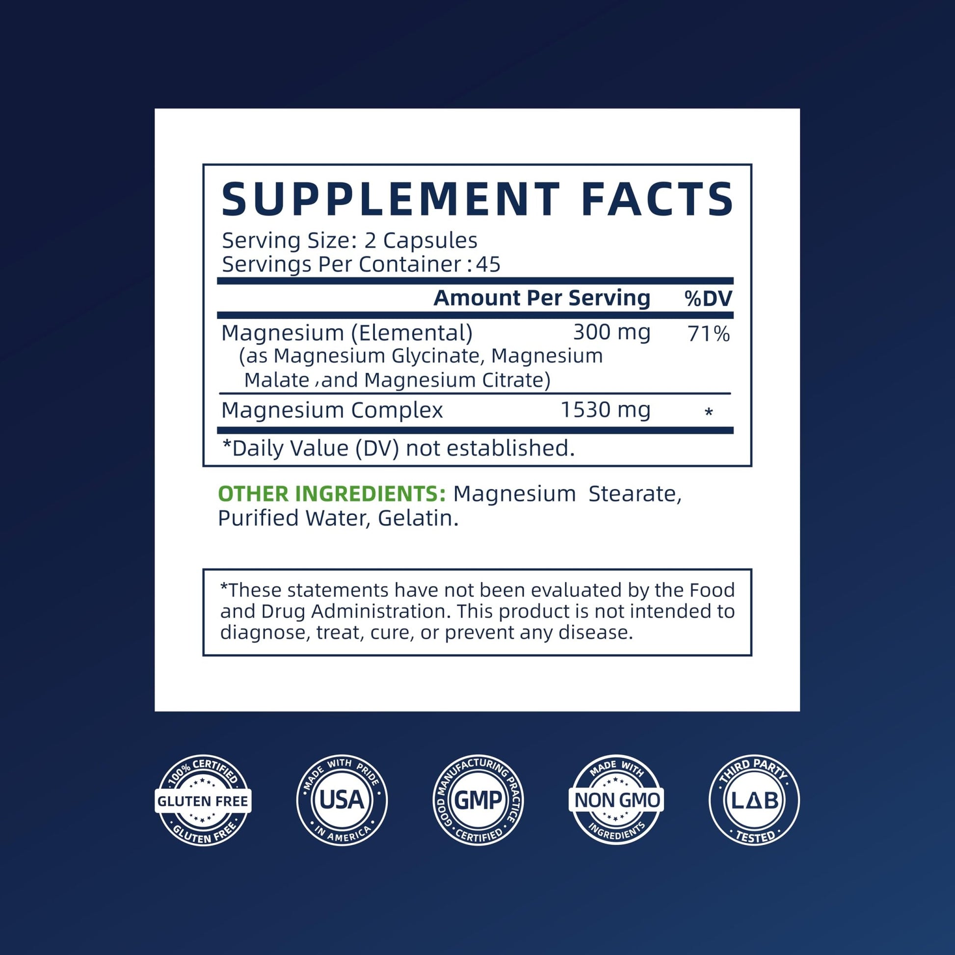 Vicwell Triple Magnesium Complex - 300mg Magnesium from Malate, Glycinate, and Citrate - Supports Stress Relief & Sleep, Nerves & Metabolism, Muscle Relaxation & Bone Health - 90 Capsules(1 Bottle) - dailyvitalstore