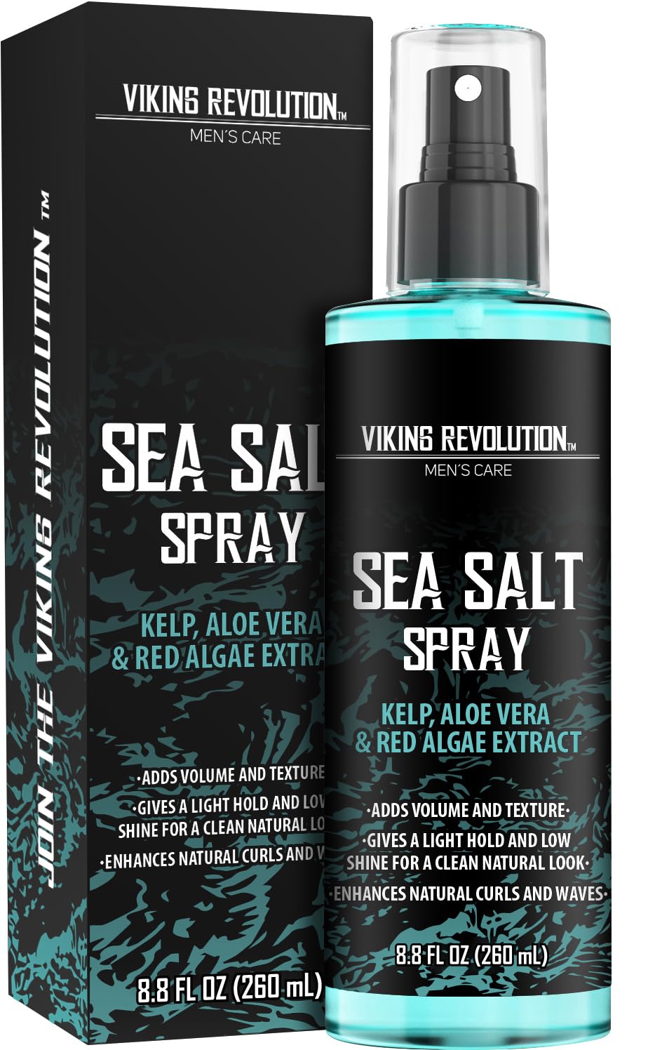 Viking Revolution Sea Salt Spray for Men - Hair Texturizing Spray with Kelp, Aloe Vera and Red Algae Extract - Surf Sprays to Add Volume - dailyvitalstore