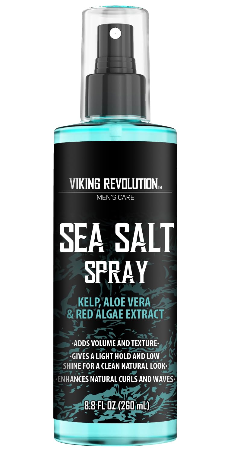 Viking Revolution Sea Salt Spray for Men - Hair Texturizing Spray with Kelp, Aloe Vera and Red Algae Extract - Surf Sprays to Add Volume - dailyvitalstore