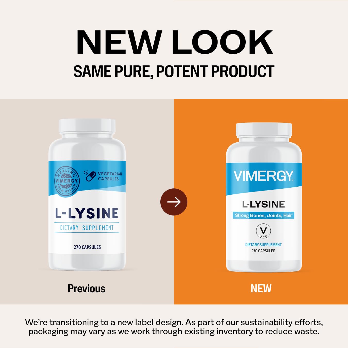 Vimergy L-Lysine – Promotes Healthy Skin, Hair & Nails* – Supports Healthy Metabolism* – Vegan, Non-GMO & Gluten-Free – 270 Capsules - dailyvitalstore