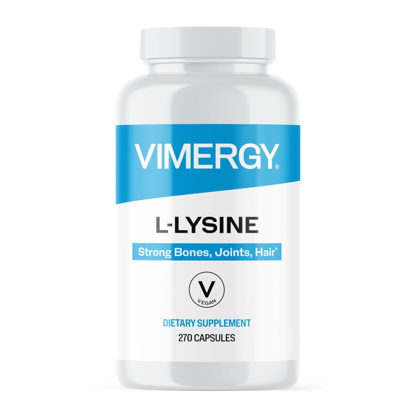 Vimergy L-Lysine – Promotes Healthy Skin, Hair & Nails* – Supports Healthy Metabolism* – Vegan, Non-GMO & Gluten-Free – 270 Capsules - dailyvitalstore