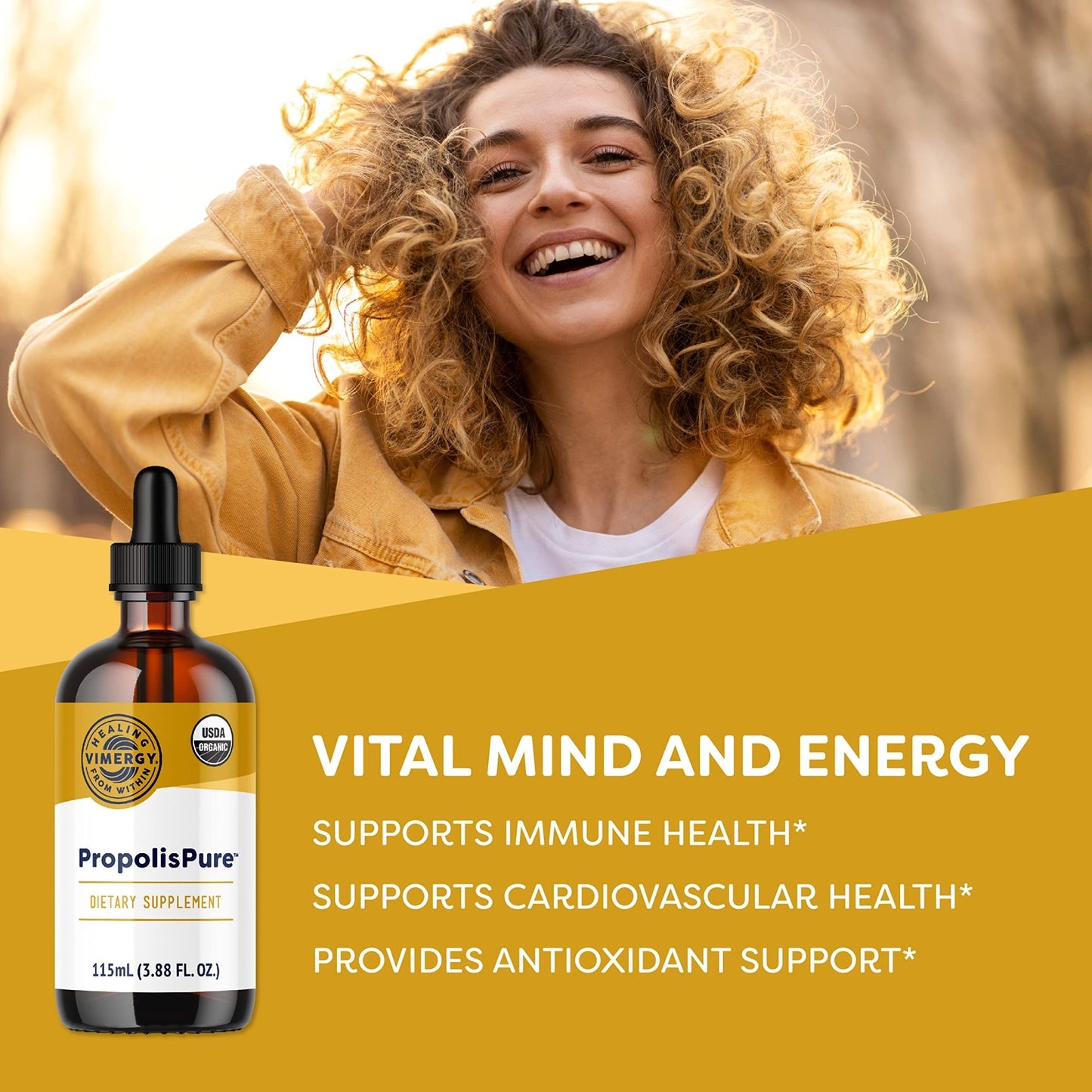 Vimergy PropolisPure® – Supports Immune and Respiratory Health* – Benefits Oral Health* – USDA Certified Organic, Kosher, Paleo-Friendly, Gluten-Free – 115 mL (57 Servings) - dailyvitalstore