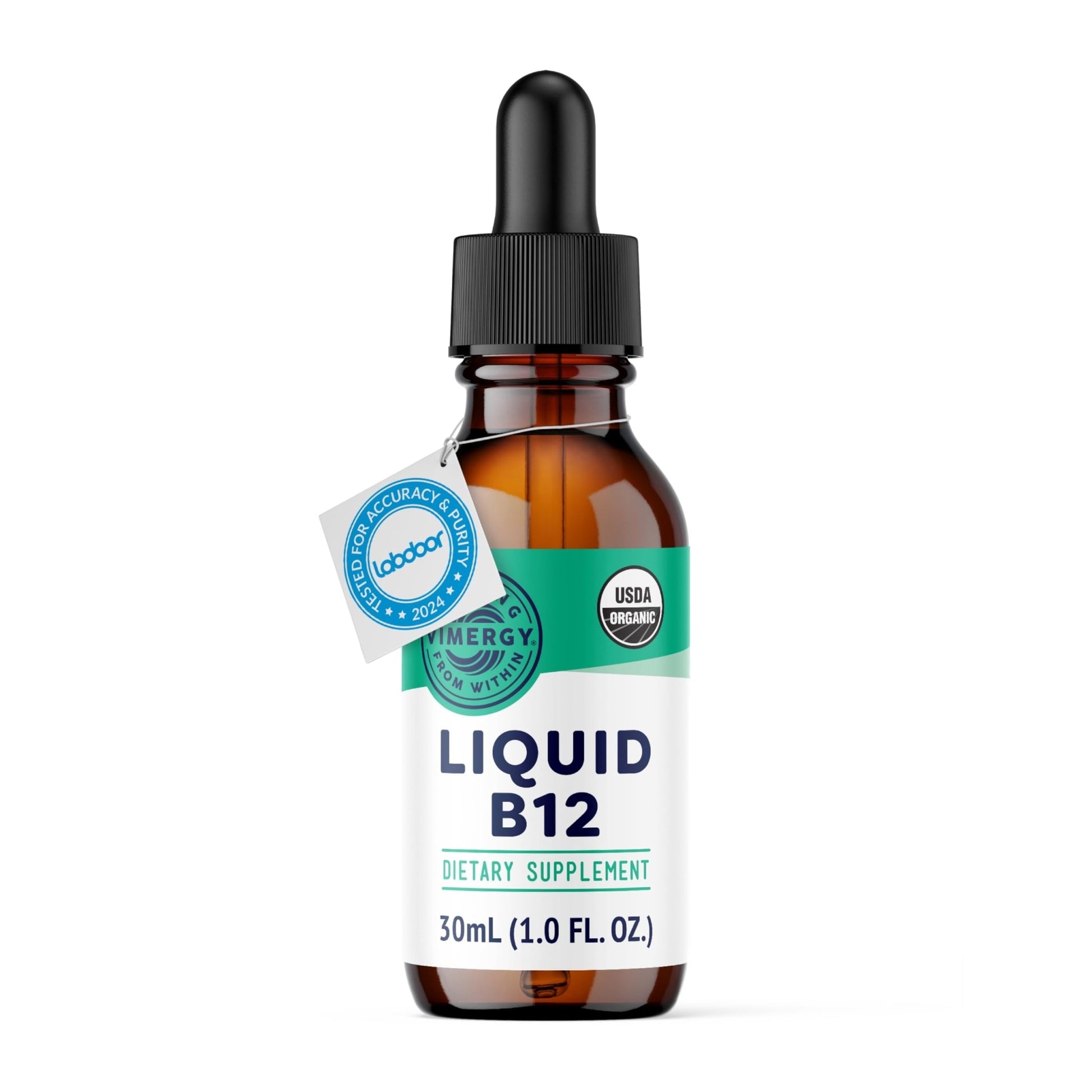 Vimergy USDA Organic Liquid Vitamin B12 Supplement 2500 mcg, Methylcobalamin & Adenosylcobalamin Fast-Absorbing Energy Support, Vegan, Non-GMO B12 Vitamins - dailyvitalstore