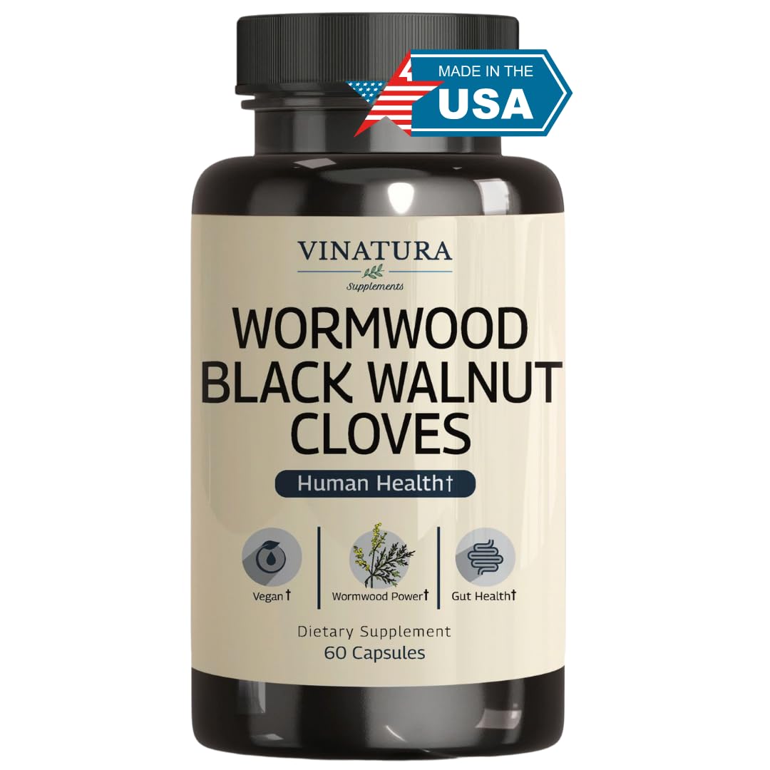 VINATURA Wormwood Black Walnut Clove Capsules - Cleanse, Detox, Intestinal Guard Formula Supplement for Humans, with Wormwood herb - dailyvitalstore