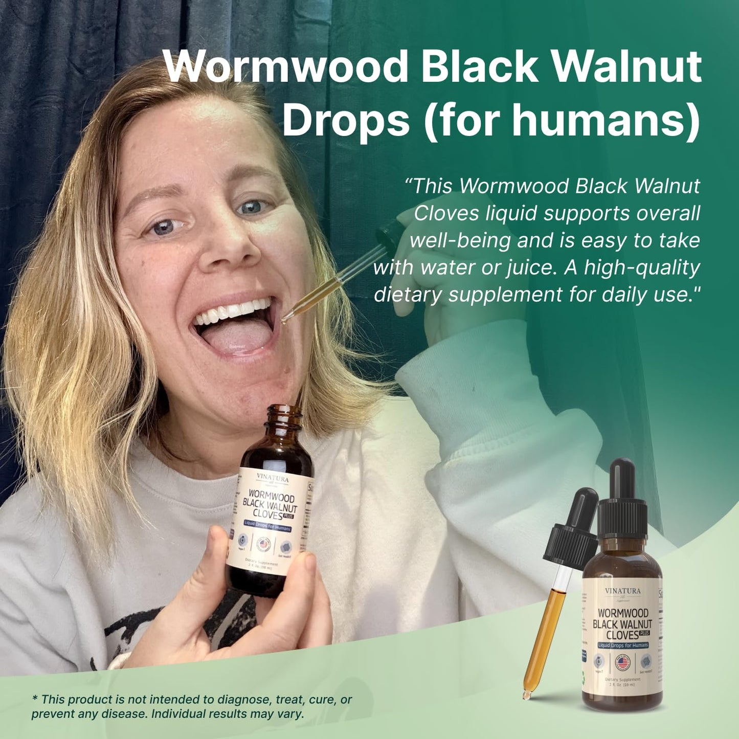 VINATURA Wormwood Black Walnut Cloves Liquid - Cleanse, Detox for Humans with Papaya Leaf and Pumpkin Seed, - dailyvitalstore