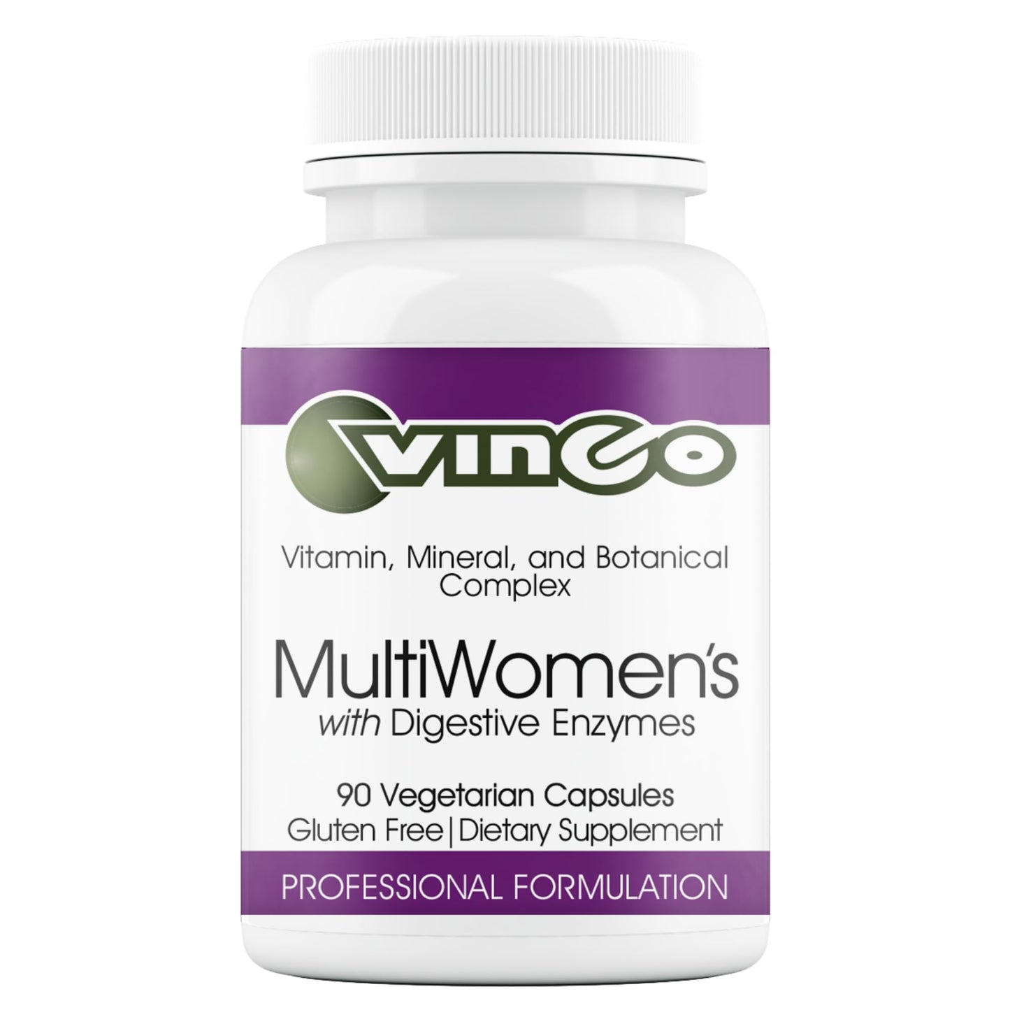 Vinco Inc - MultiWomen’s with Digestive Enzymes Daily Supplement | (90 Capsules) | Multivitamin for Women | Supports Energy, Hormone Balance, Immunity & Digestion | Gluten Free & Vegetarian - dailyvitalstore
