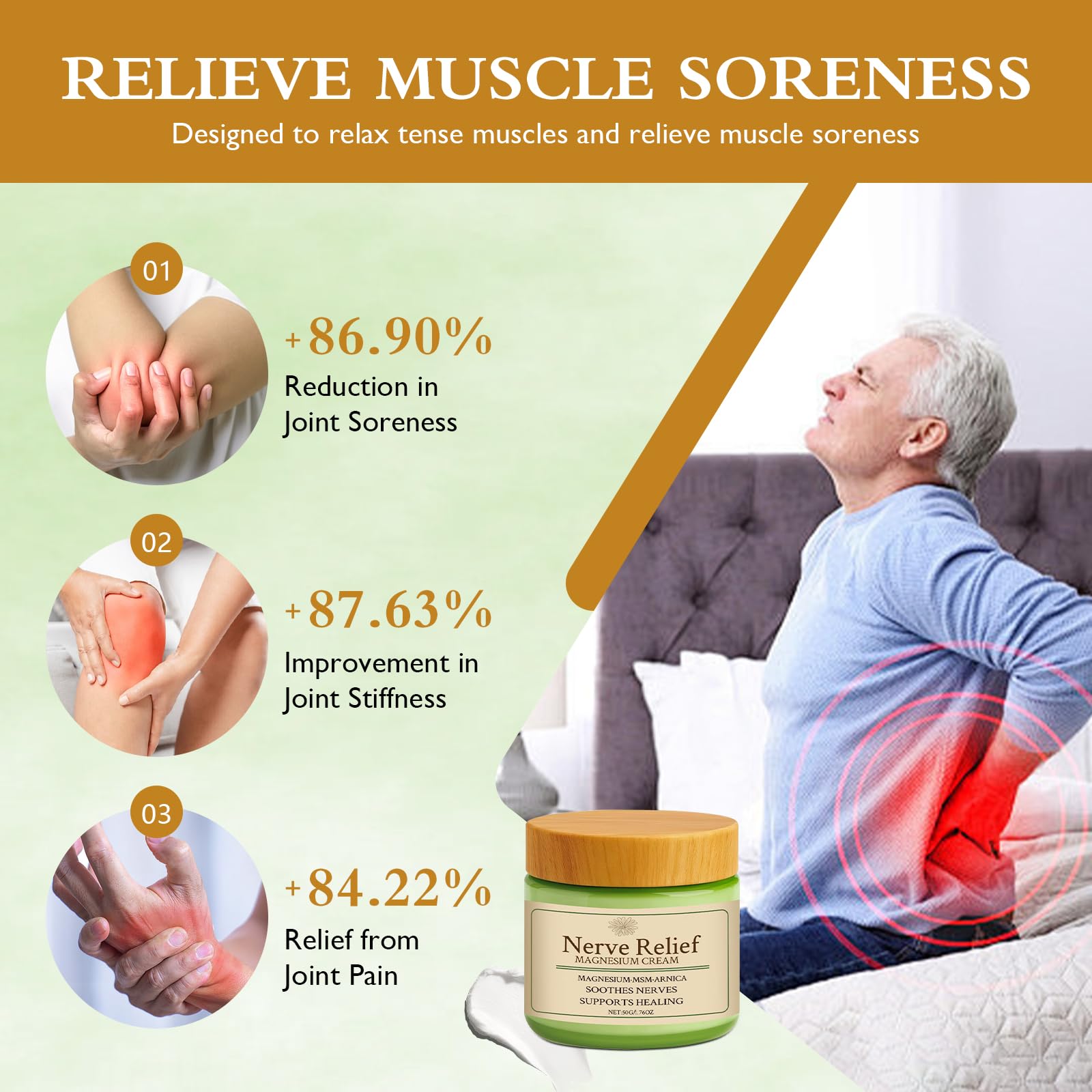 Vincofoo Nerve Relief Magnesium Cream with MSM & Arnica, Soothes Nerves & Daily Soothing Support - dailyvitalstore