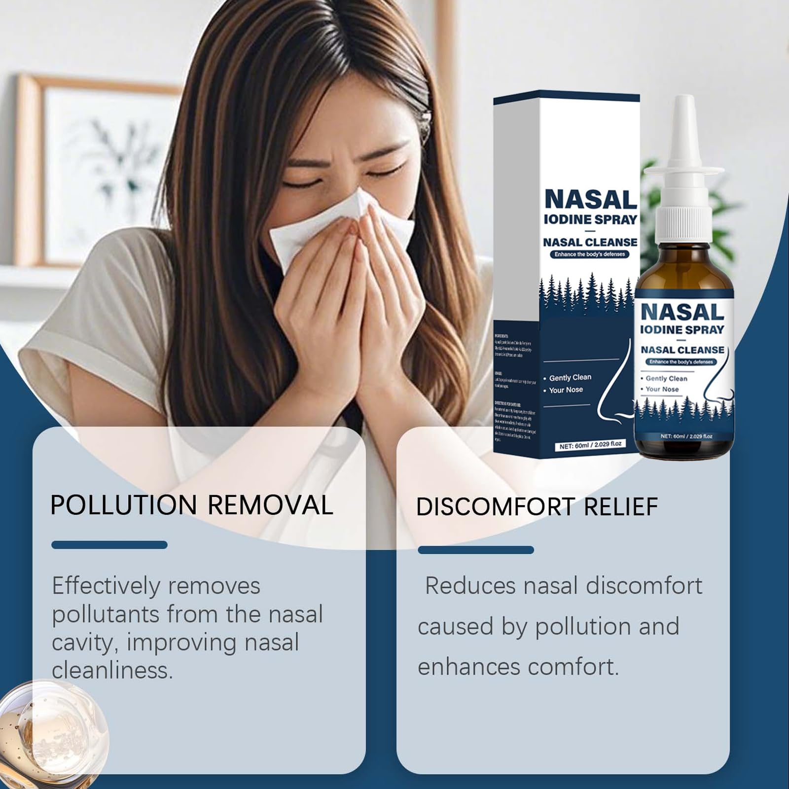 VIPUDA Nutramd Iodine Nasal Spray, Cleanses & Refreshes Your Nasal Passages, Iodine & Fulvic Acid Blend, 100% Natural Mineral Formula – 60 ml/2.029 fl.oz (1pc) - dailyvitalstore