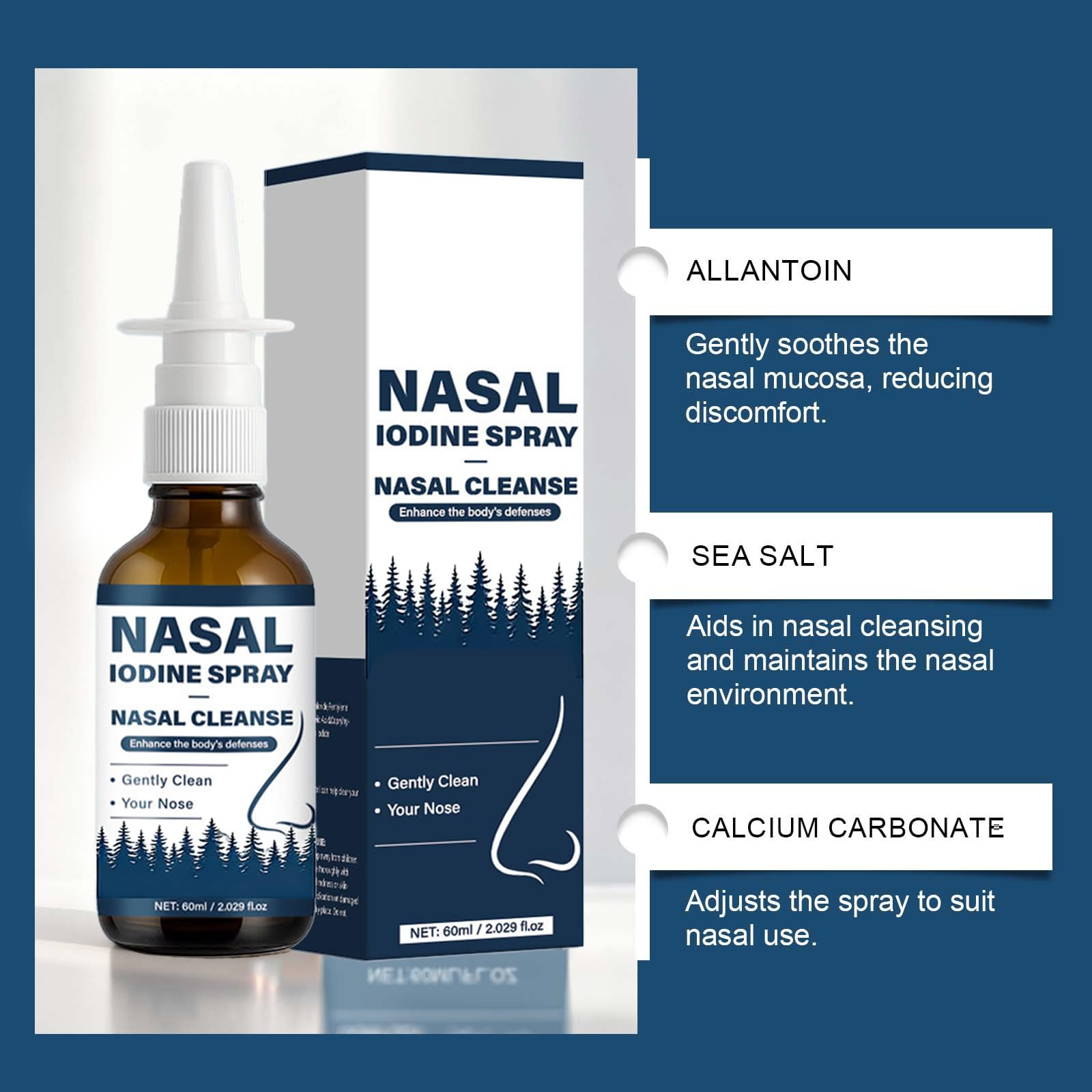VIPUDA Nutramd Iodine Nasal Spray, Cleanses & Refreshes Your Nasal Passages, Iodine & Fulvic Acid Blend, 100% Natural Mineral Formula – 60 ml/2.029 fl.oz (1pc) - dailyvitalstore