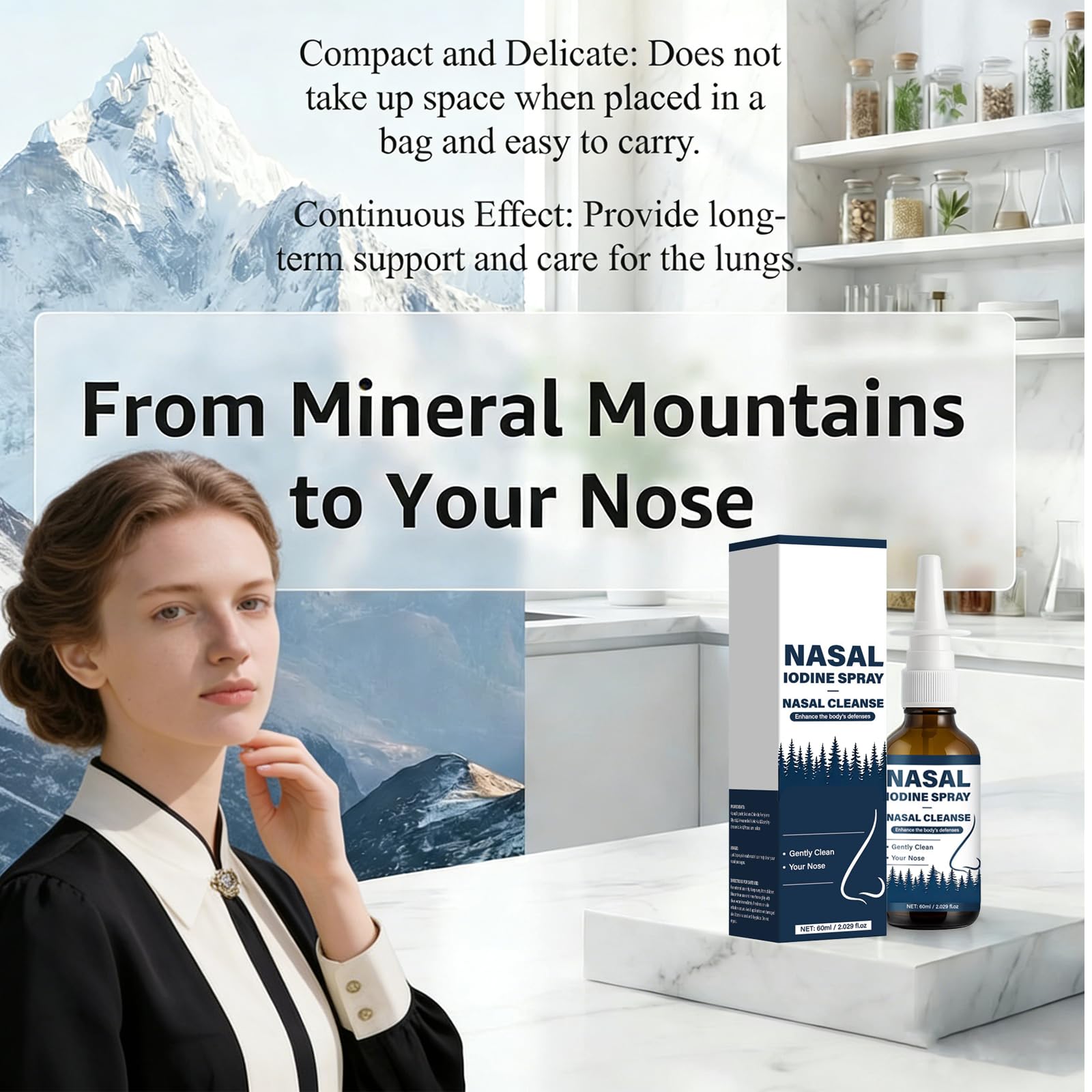 VIPUDA Nutramd Iodine Nasal Spray, Cleanses & Refreshes Your Nasal Passages, Iodine & Fulvic Acid Blend, 100% Natural Mineral Formula – 60 ml/2.029 fl.oz (1pc) - dailyvitalstore