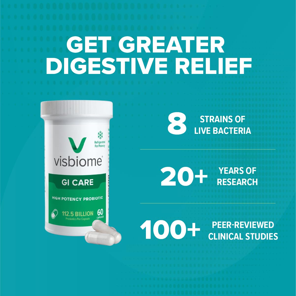 Visbiome® GI Care - High Potency Probiotic - 112.5 Billion CFU Live Probiotics, Original De Simone Formulation - dailyvitalstore