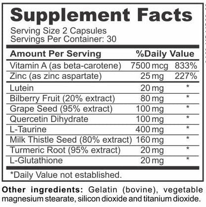 Vision Complete Natural Eye Support Formula Maximum Strength Vision Support Blend of Lutein in One Daily Vision Supplement. - dailyvitalstore