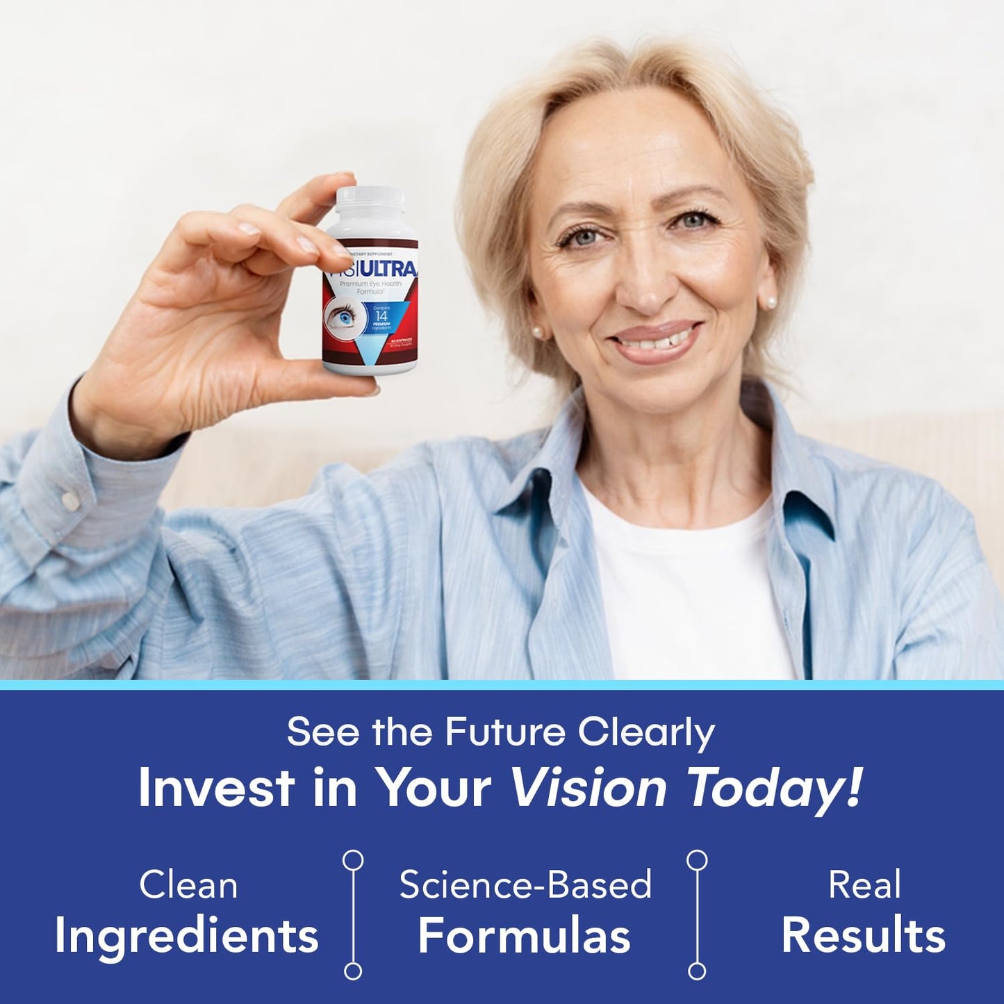VisiUltra Eye Health Supplement – 14 Essential nutrients for Clear Vision, Blue Light Protection, and Long-Term Eye Health. Supports Clarity and Eye Wellness. 60 Capsules. (1 Pack) - dailyvitalstore