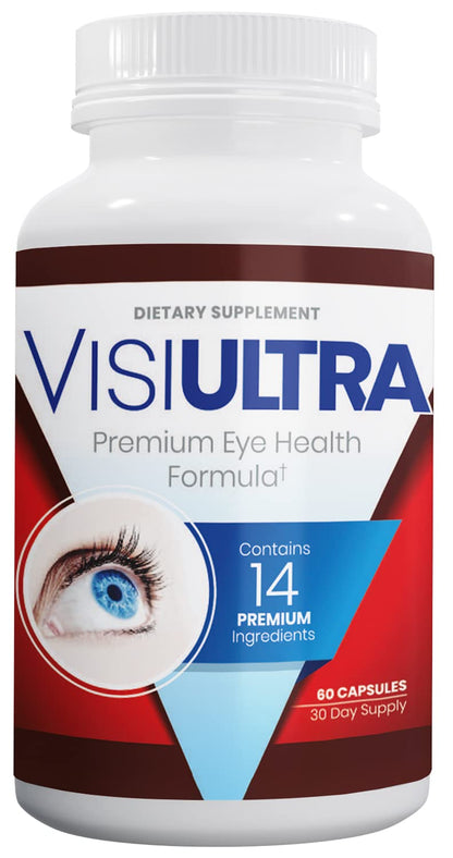 VisiUltra Eye Health Supplement – 14 Essential nutrients for Clear Vision, Blue Light Protection, and Long-Term Eye Health. Supports Clarity and Eye Wellness. 60 Capsules. (1 Pack) - dailyvitalstore