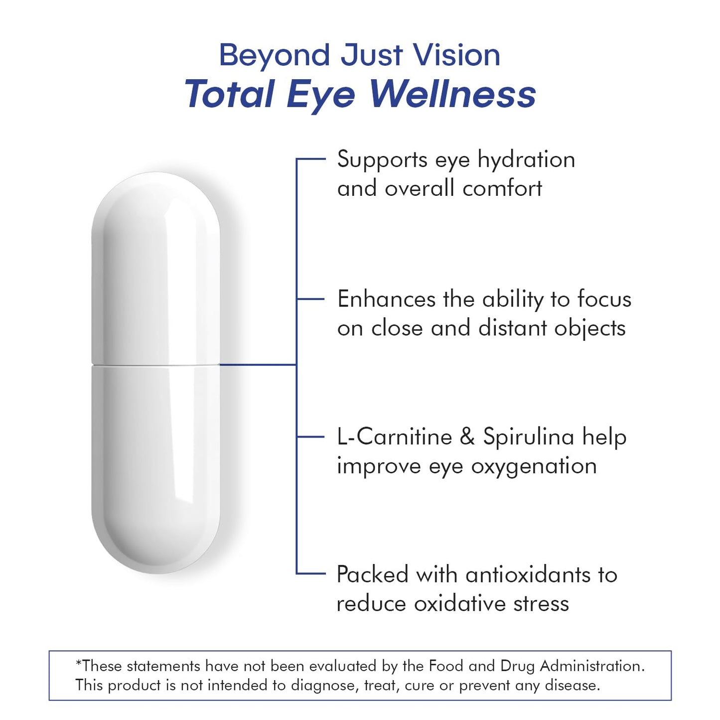 VisiUltra Eye Health Supplement – 14 Essential nutrients for Clear Vision, Blue Light Protection, and Long-Term Eye Health. Supports Clarity and Eye Wellness. 60 Capsules. (1 Pack) - dailyvitalstore