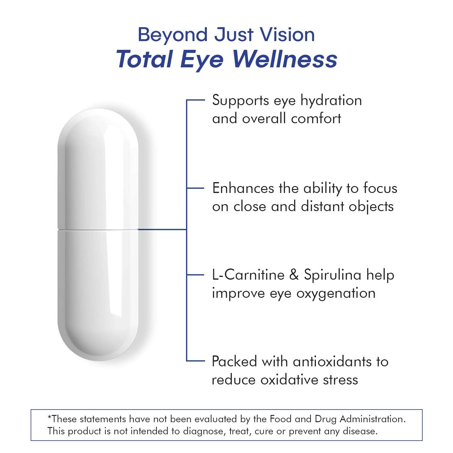 VisiUltra Eye Health Supplement – 14 Essential nutrients for Clear Vision, Blue Light Protection, and Long-Term Eye Health. Supports Clarity and Eye Wellness. 60 Capsules. (1 Pack) - dailyvitalstore