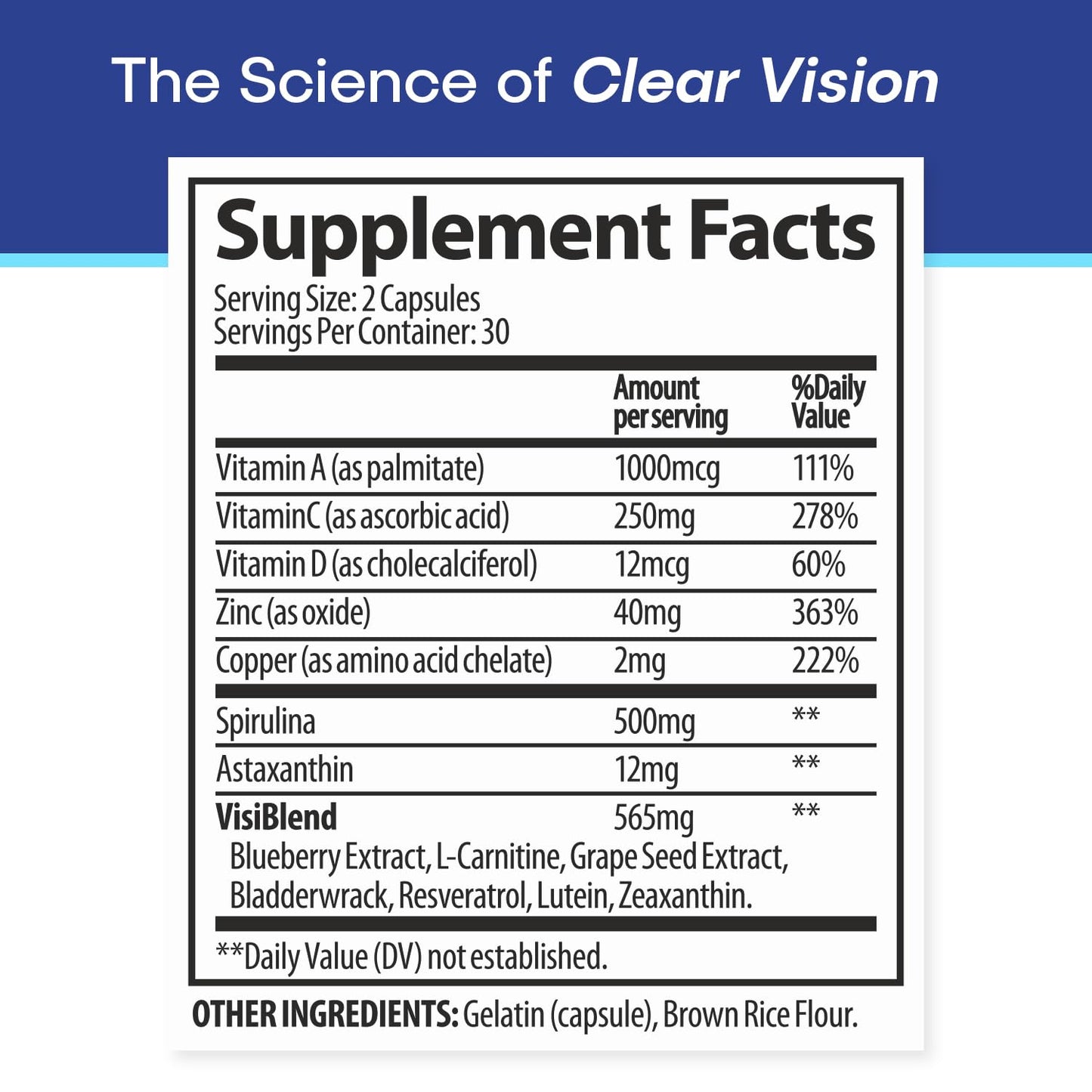 VisiUltra Eye Health Supplement – 14 Essential nutrients for Clear Vision, Blue Light Protection, and Long-Term Eye Health. Supports Clarity and Eye Wellness. 60 Capsules. (1 Pack) - dailyvitalstore