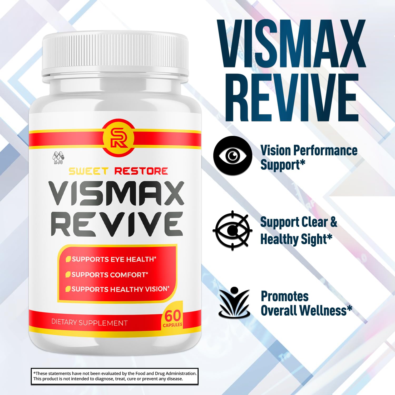 Vismax Revive Capsules, Official VismaxRevive Vision Support Supplement with All Natural Ingredients, Advanced Eye Health Formula and Vision Vitamin Supporting Wellness Naturally (60 Capsules) - dailyvitalstore