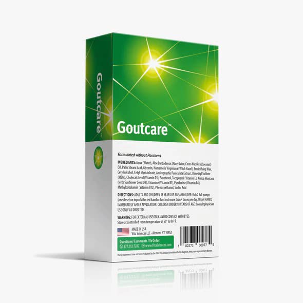 Vita Sciences GoutCare Soothing Cream for Occasional Discomfort. Intensive Soothing Cream - Fast-Acting Topical Application for Comfort Where and When You Need It Most. Safe & Effective - dailyvitalstore