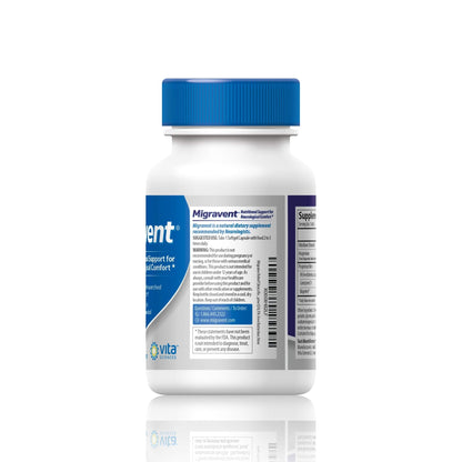 Vita Sciences Migravent – Advanced Nutritional Formula with Magnesium, CoQ10, Vitamin B2, and Butterbur for Brain and Circulatory Wellness – 60 Capsules - dailyvitalstore